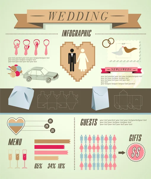 Infografía de la boda — Vector de stock