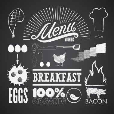 Illustration of a vintage graphic element for menu on blackboard vector Illustration of a vintage graphic element for menu on blackboard vector