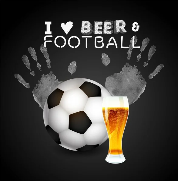 Modelo de design de cartão de menu Bar Sports. Futebol e cerveja fundo —  Vetores de Stock