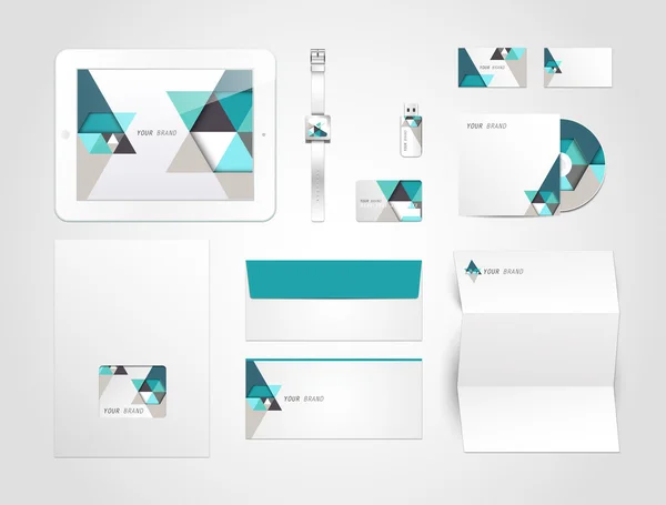 Kit de identidad corporativa o kit de negocios con elementos artísticos y abstractos para su negocio — Vector de stock