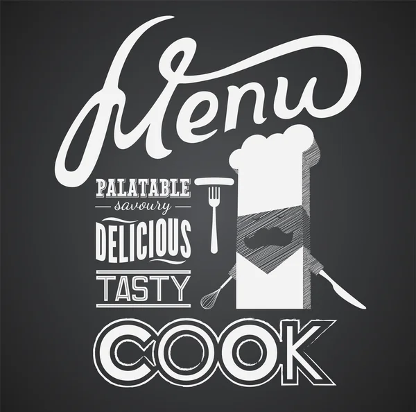 Illustratie van een vintage grafisch element voor menu op blackboard — Stockvector