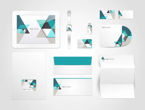 Kit de identidad corporativa o kit de negocios con elementos artísticos y abstractos para su negocio Ilustración de stock