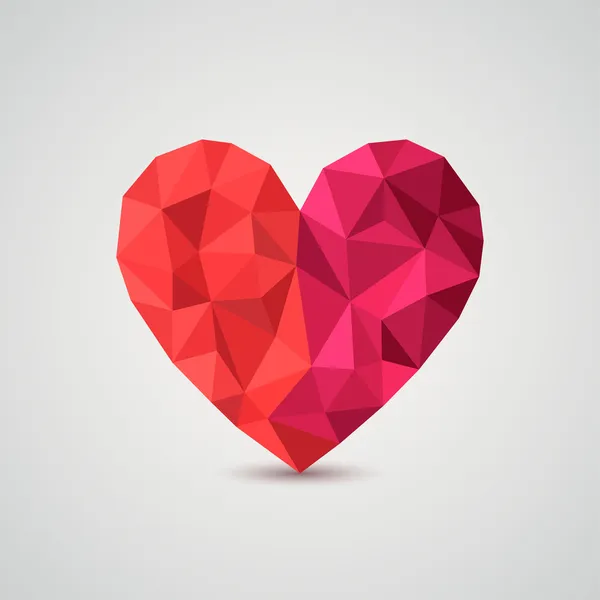 Corazón de origami. Ilustración vectorial . — Vector de stock