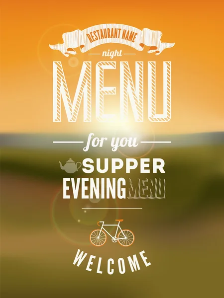 Cartaz de menu. Fundo vetorial . — Vetor de Stock