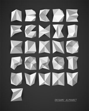 Origami vector alphabet clipart