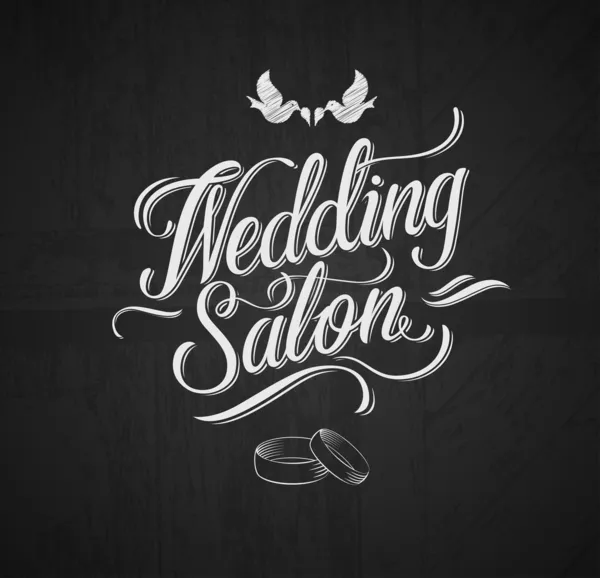 Salão de Casamento. Elementos de design tipográfico vintage em quadro-negro — Vetor de Stock