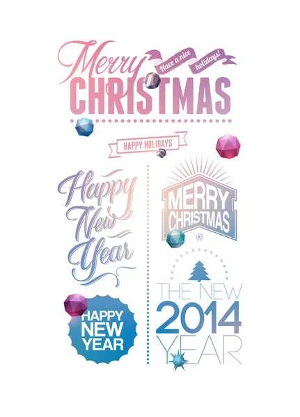 Merry Christmas and Happy New Year design — Stock Vector