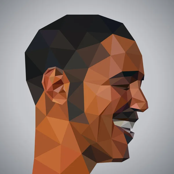 Perfil del hombre sonriente en estilo origami — Vector de stock