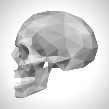 insan kafatası origami tarzı