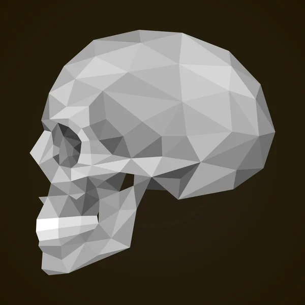 Crâne humain dans le style origami — Image vectorielle