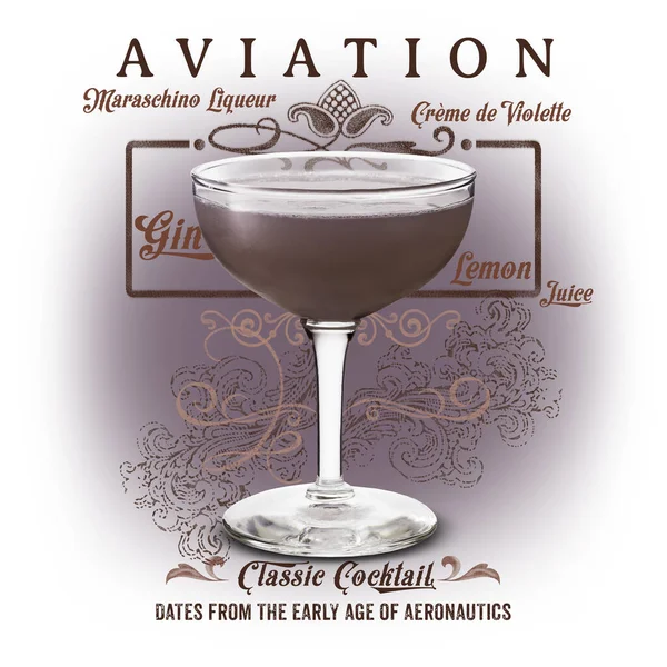 Refreshing Bourbon Classic Cocktail White Isolated Background Aviation — Stock Photo, Image