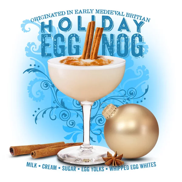 Refreshing Bourbon Classic Cocktail White Isolated Background Egg Nog Stock Picture