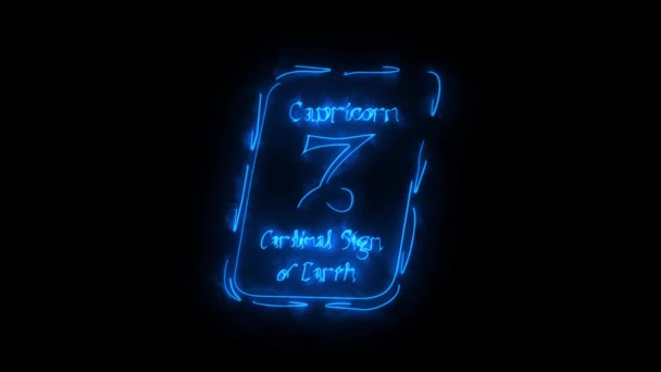 Capricorn Animation Zodiac Sign Astrological Cardinal Sign Earth — Stock Video