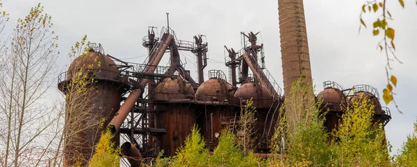 Old Metallurgical Plant Blast Furnaces Air Heaters — Stock Photo, Image