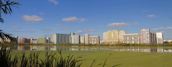 View Urban Development River Urban Landscape — 图库照片
