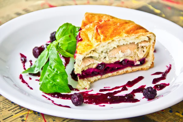 Restaurant dish,chicken pie — Stock Photo, Image