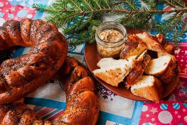 Tradicional mesa de navidad eslava rusa — Foto de Stock