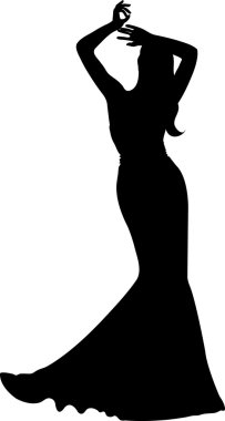 Deniz kızı arpacık giyen bir gelin silüet Clipart çizimi