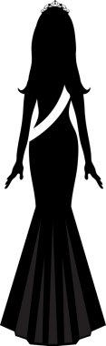 Clip Art Illustration of Silhouette of a Beauty Pageant Winner clipart