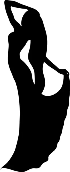 Clip Art Illustration einer Silhouette einer anmutigen Dame, die — Stockfoto