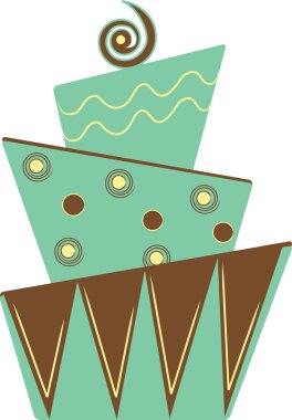 Clipart Illustration of a Funky Modern Design of a Crooked Layer Cake clipart
