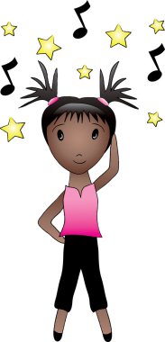 pigtails dans Afro-Amerikalı bir kızla çizimi