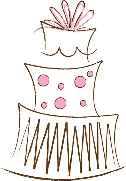 Clipart Illustration of a Stylized Pink and Brown Layer Cake — Stock Photo, Image