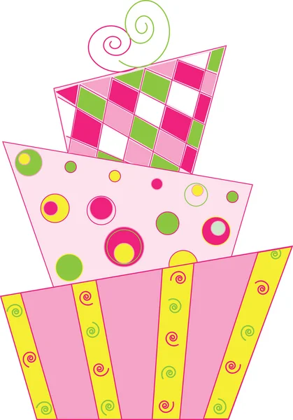 ClipArt illusztrációja egy funky modern cake-tervező Stock Kép