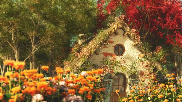 The Garden Cottage, 3d Computer Graphics — Stock Photo, Image