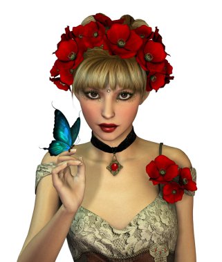 Kırmızı poppies, 3d cg