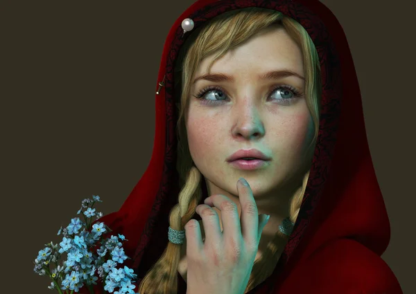 Little Red Riding Hood 3d CG — Stock Photo, Image