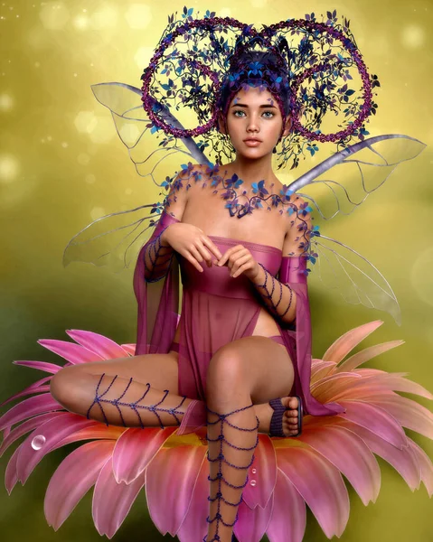 Computer Graphics Fairy Fantasy Headdress Wings — Stock Photo, Image