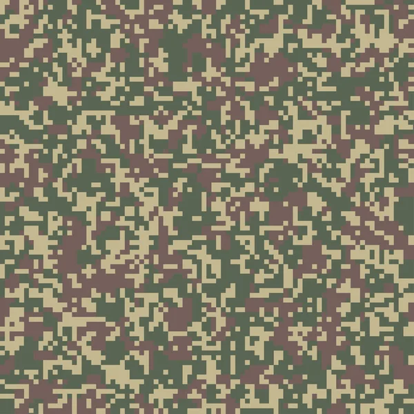 矢量数字伪装无缝图案 绿色战术迷彩 背景为军事风格 Khaki纹理 — 图库矢量图片