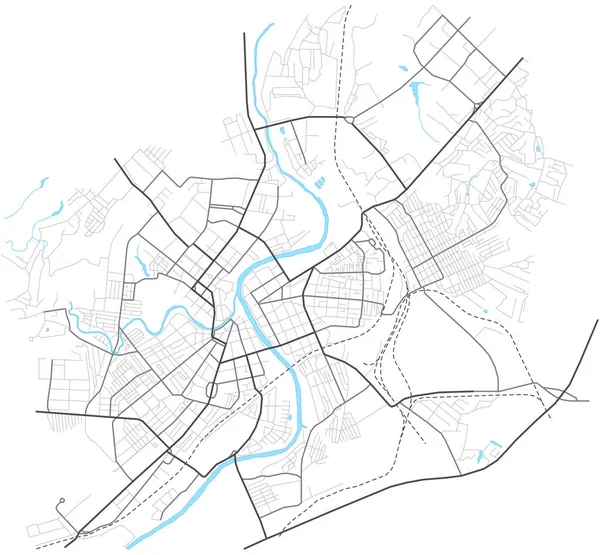 Plattegrond Van Orel Stadsstraten Volgens Plan Kaart Van Het Wegenstelsel — Stockvector