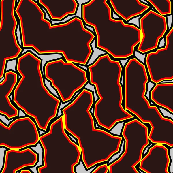 Abstracto Naranja Fuego Rayo Eléctrico Patrón Sin Costura Textura Rejilla — Vector de stock