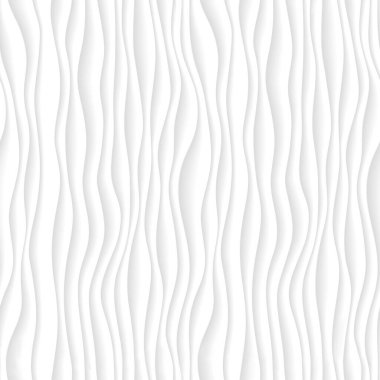 Dalgalı kiremit, beyaz pürüzsüz doku. Soyut dalga deseni, doğa geometrik yüzey. İç duvar 3D tasarımı için dalga arkaplanı. Görüntü
