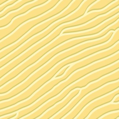 Kumsaldaki sarı kum, dalgaların arkaplan görüntüsü. Sandy Dunes dalgalanan dalga desenleri. Çöl yüzeyi arazisi, kusursuz çizgi film dokusu. Yukarıdan bak. Vektör illüstrasyonu.