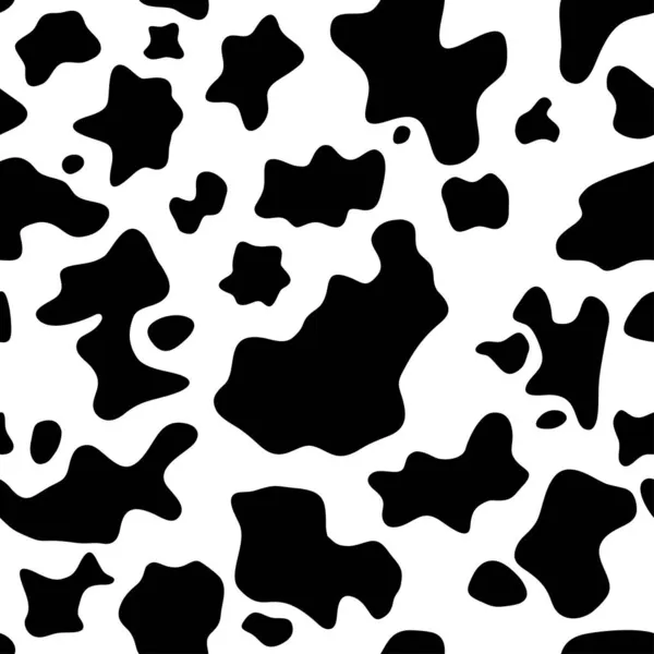 Skóra Krowy Płynny Wzór Krowa Lub Dalmatyńskie Plamy Czarno Białym — Wektor stockowy