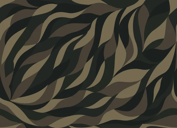 Camo Ondas Encaracoladas Fundo Abstrato Vetor Sem Emenda Camuflagem Elegante — Vetor de Stock