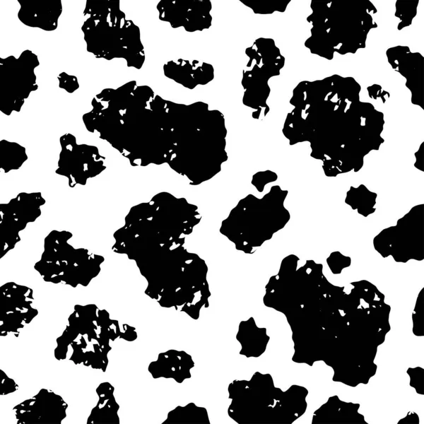 Piel Vaca Textura Perfecta Patrón Envejecido Grunge Manchas Negras Sobre — Vector de stock