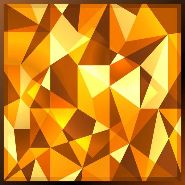 Quadratischer Gelber Edelsteintopas Goldenem Rahmen Glänzend Citrin Edelstein Hintergrund Abstrakte — Stockvektor