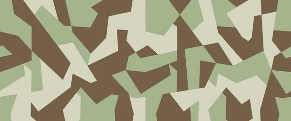 军事迷彩无缝图案 几何伪装背景为浅绿色和黄褐色 种群矢量背景 — 图库矢量图片