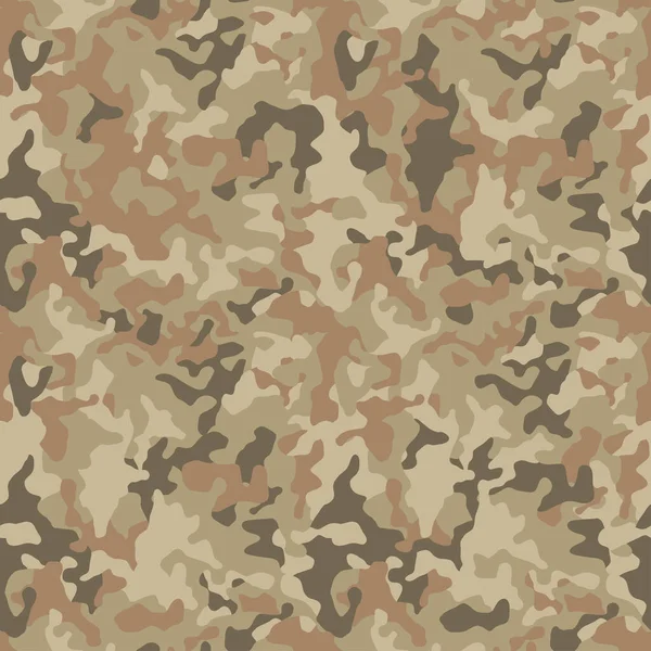 兵士の軍事的背景と茶色の迷彩 シームレスなパターンをカモフラージュ 軍の服のための現代的な迷彩テクスチャ テキスタイルプリント ベクトル — ストックベクタ