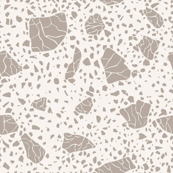 Texture Sans Couture Terrazzo Brun Carrelage Motif Pierre Polie Surface — Image vectorielle
