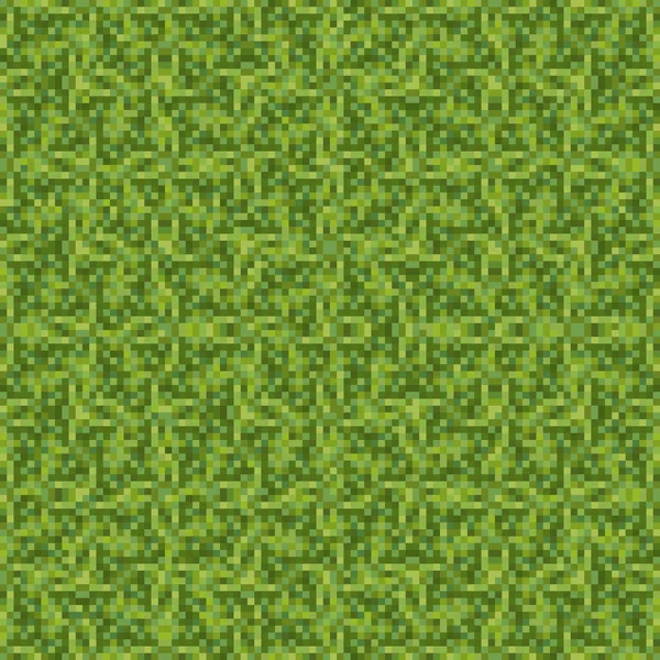 Pixel Art Gras Hintergrund Nahtlose Textur Hintergrund Grünes Quadratisches Grasmuster — Stockvektor