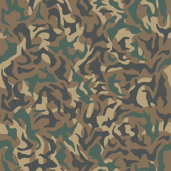 カモフラージュ緑の森のパターン シームレスな背景 軍の迷彩柄 ベクトル壁紙 — ストックベクタ