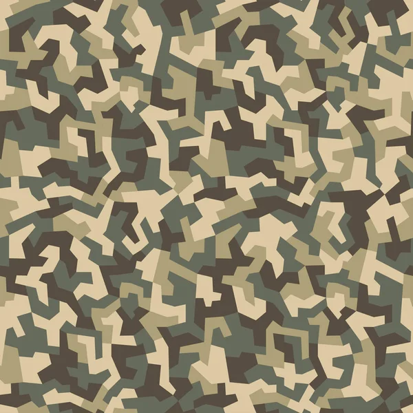 Geometric Khaki Camouflage Texture Seamless Pattern Abstract Modern Military Camo — Stockový vektor