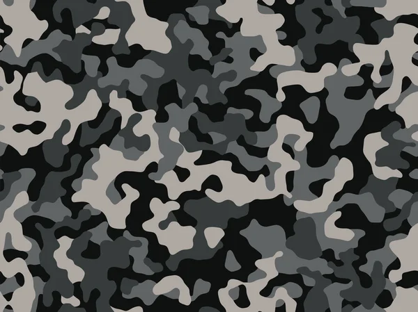 兵士のカモフラージュ シームレスなパターンの黒の古典的な軍事的背景 現代のベクトルの森軍の服のための迷彩テクスチャ — ストックベクタ