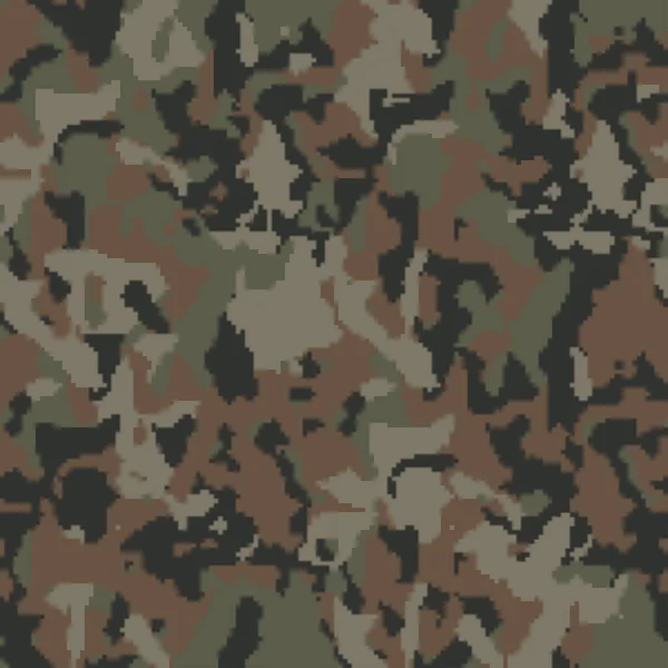 Pixel Camo Bakgrund Sömlöst Kamouflage Mönster Militära Konsistens Grön Brun — Stock vektor