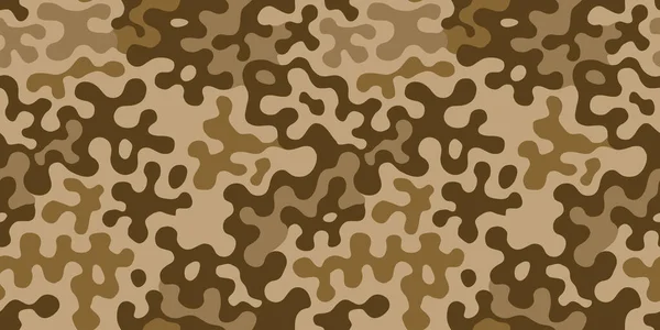 ブラウンベージュ迷彩シームレスパターン 現代の軍の迷彩の質感 デザートマスキングカラー ストックベクトルイラスト — ストックベクタ